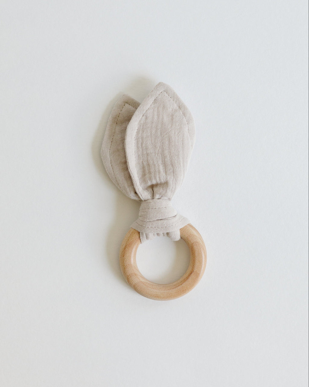 Crinkle Bunny Ears Wooden Teether