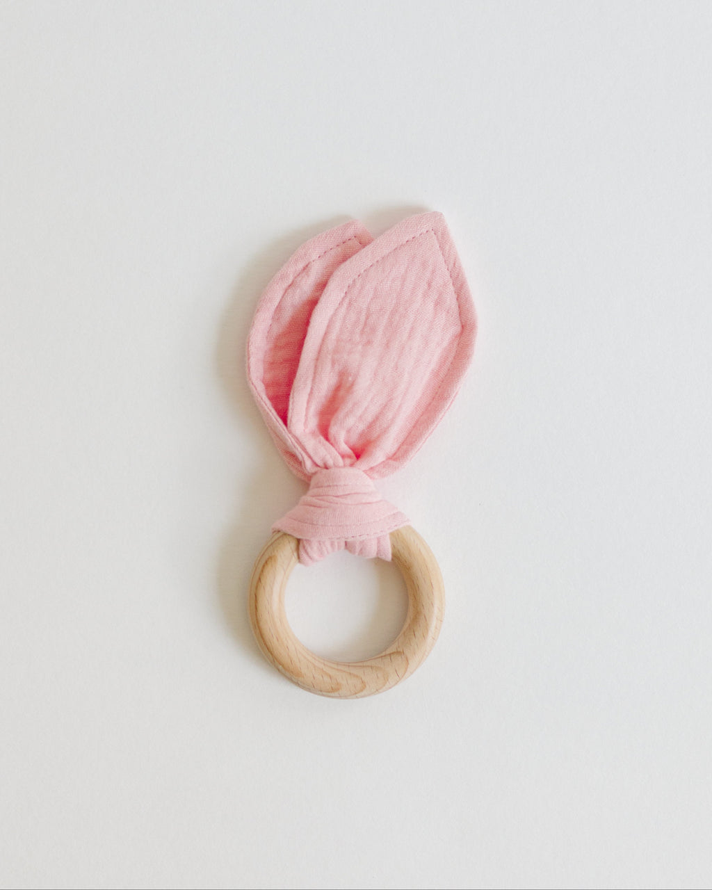 Crinkle Bunny Ears Wooden Teether