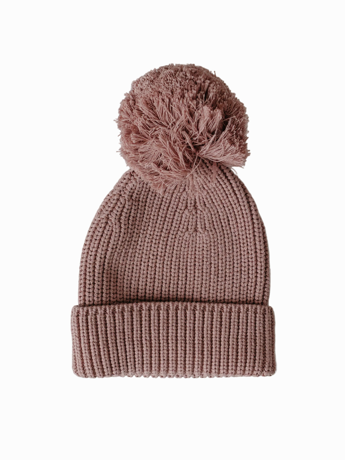 Knit Pom Hat - Vintage Rose