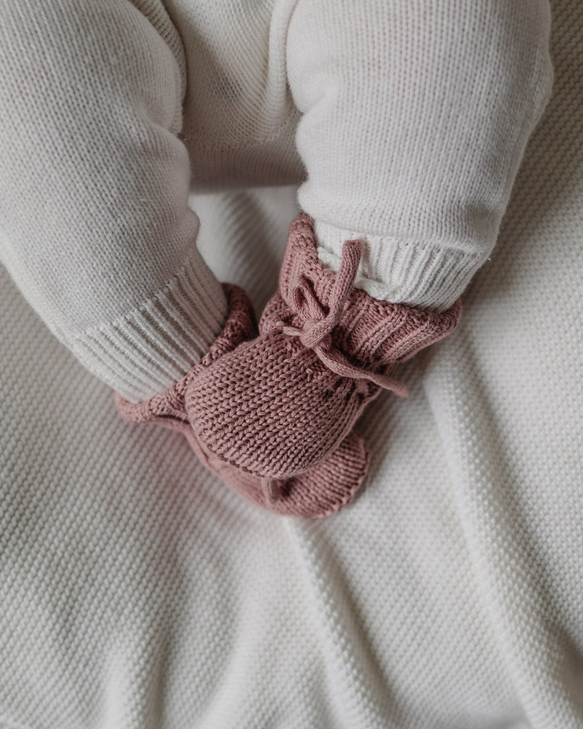 Knit Booties - Vintage Rose