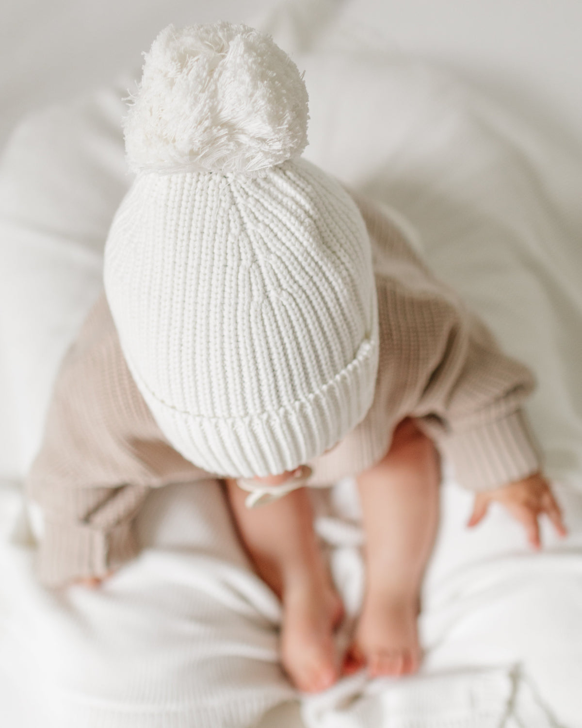 Knit Pom Hat - Cloud