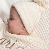 Knit Pom Hat - Bone