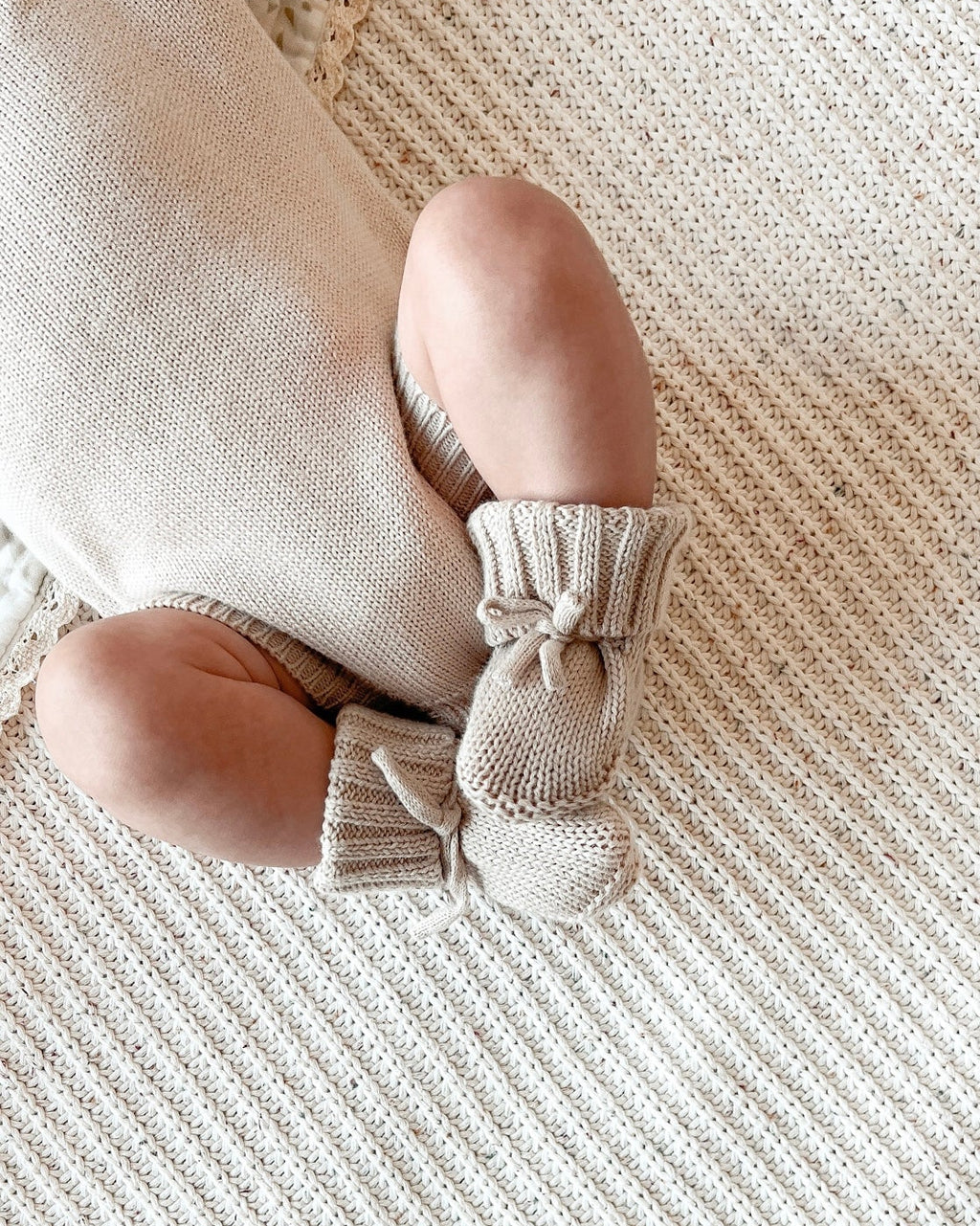 Knit Booties - Oat