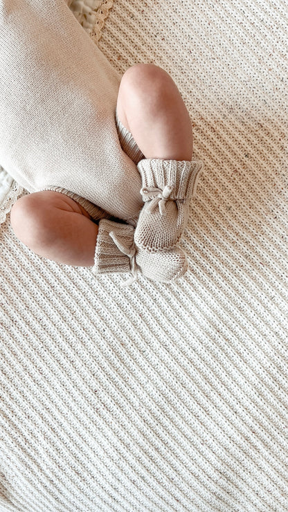 Knit Booties - Oat