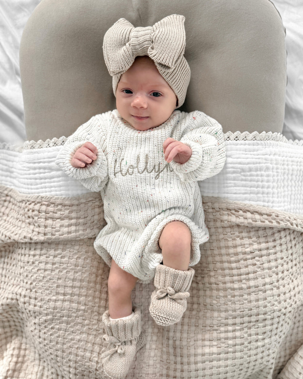 Chunky Knit Romper - Speckled