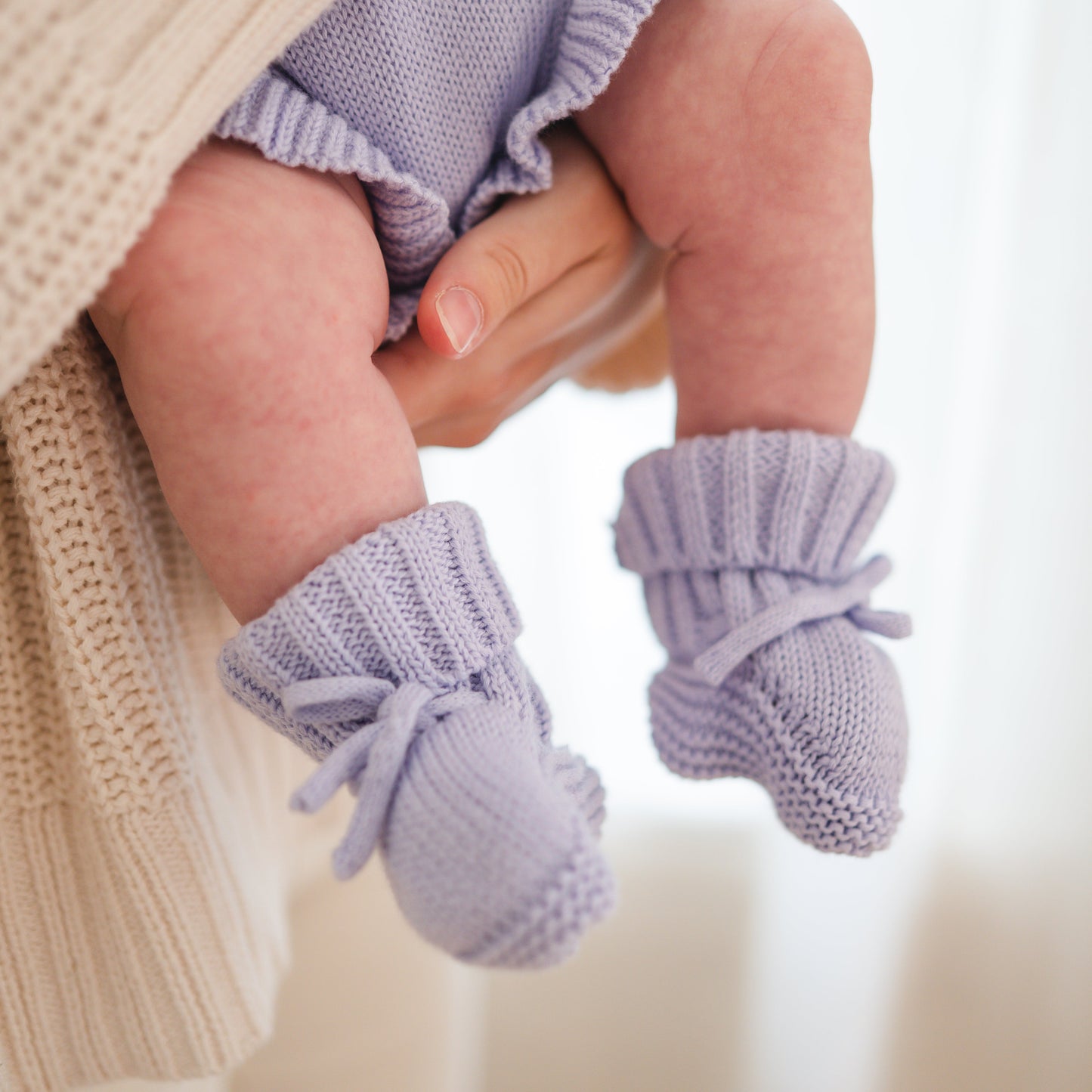 Knit Booties - Lavender