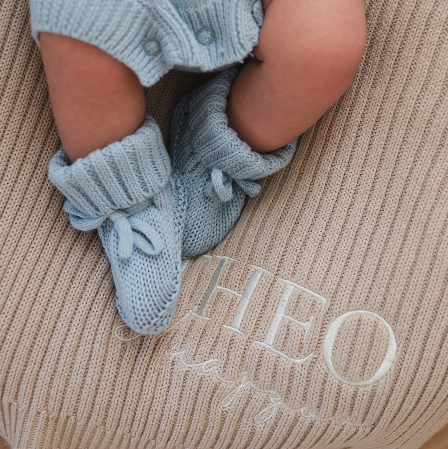 Knit Booties - Sky
