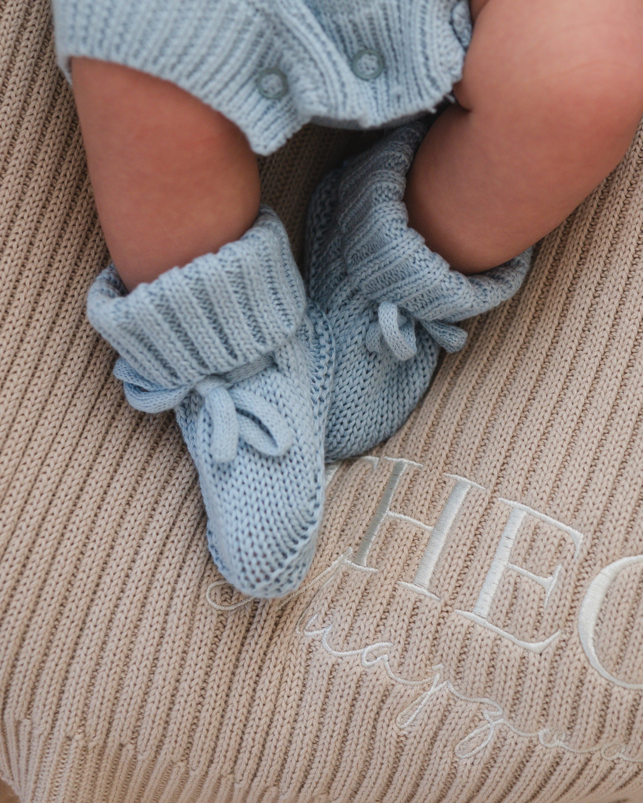 Knit Booties - Sky