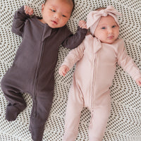 Organic Cotton Ribbed Sleeper - Charcoal