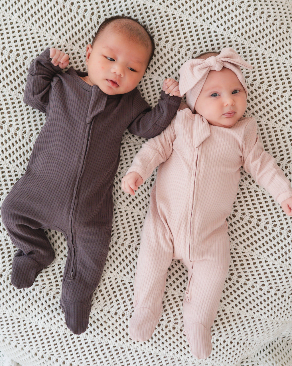 Organic Cotton Ribbed Sleeper - Charcoal