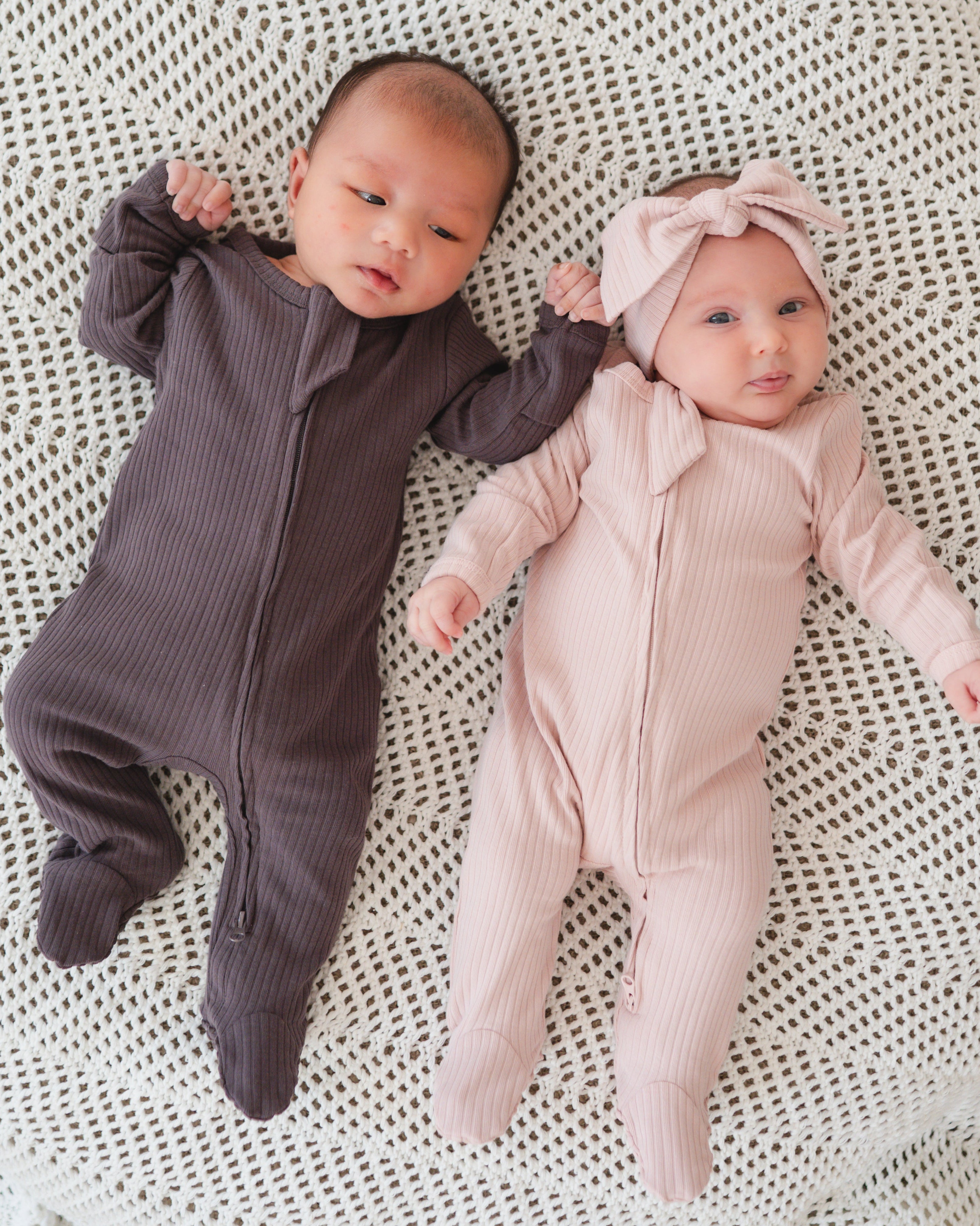Organic Cotton Ribbed Sleeper - Charcoal