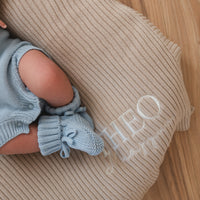 Ribbed Knit Baby Blanket - Oat