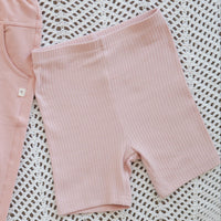 Ribbed Biker Shorts - Petal Pink