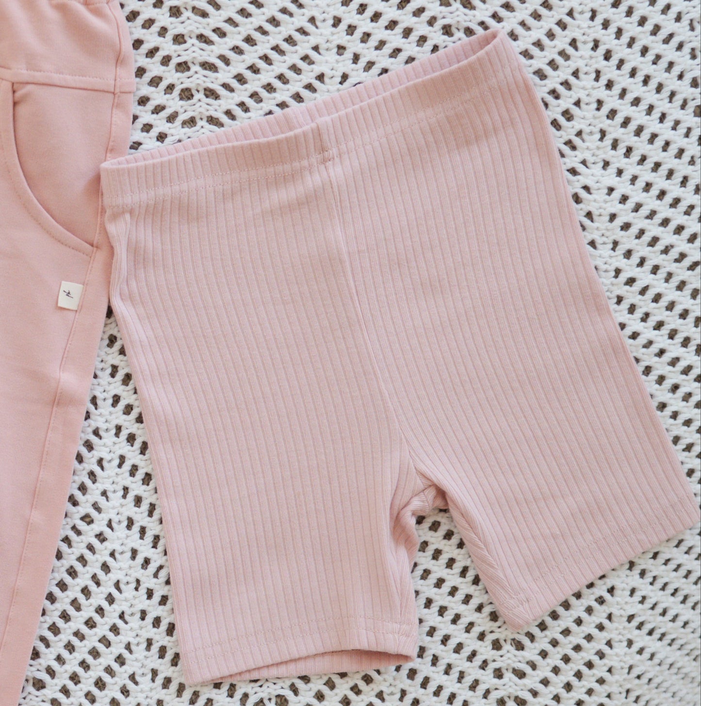 Ribbed Biker Shorts - Petal Pink