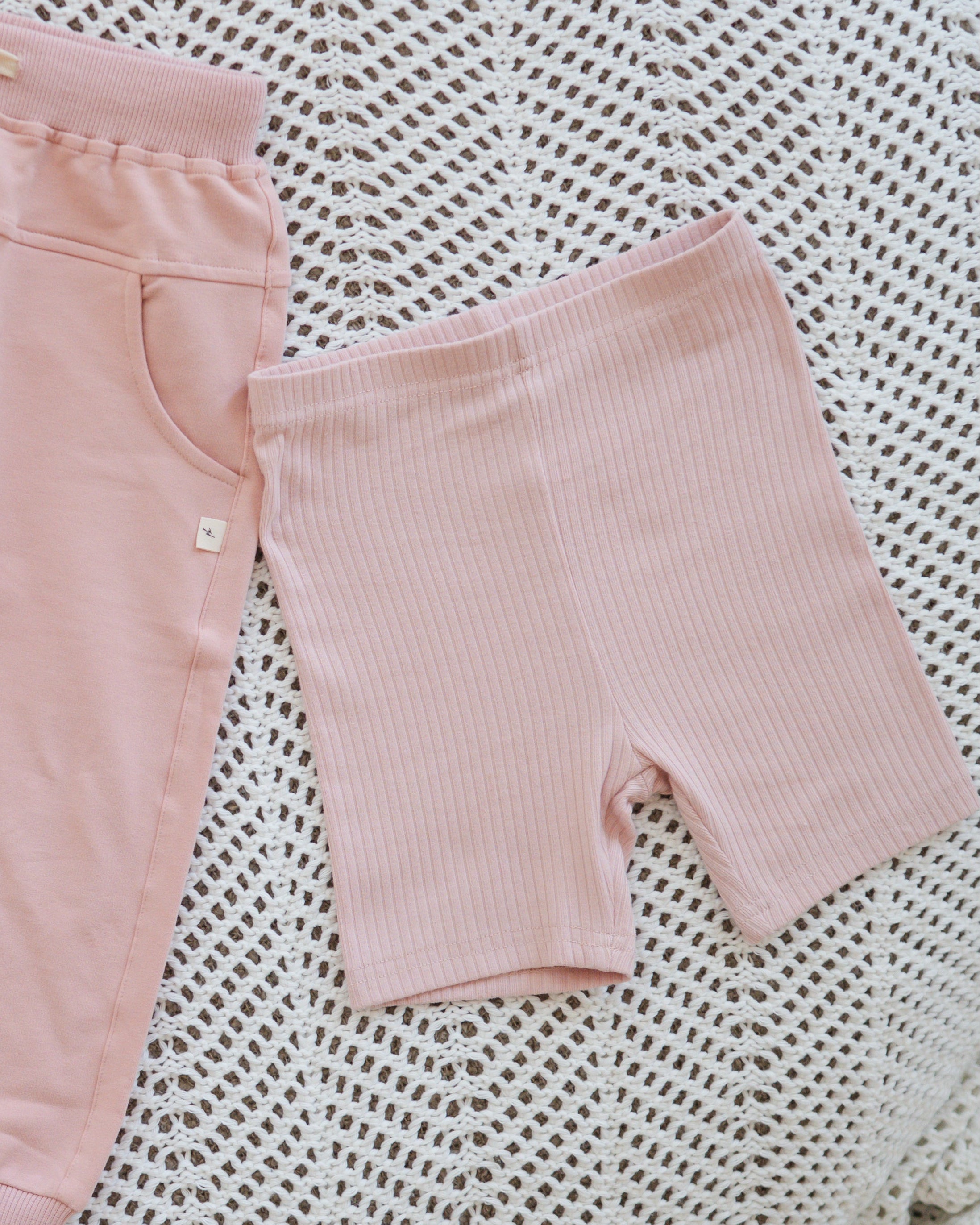 Ribbed Biker Shorts - Petal Pink