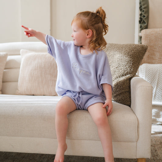 Oversized Summer Knit Set - Lavender