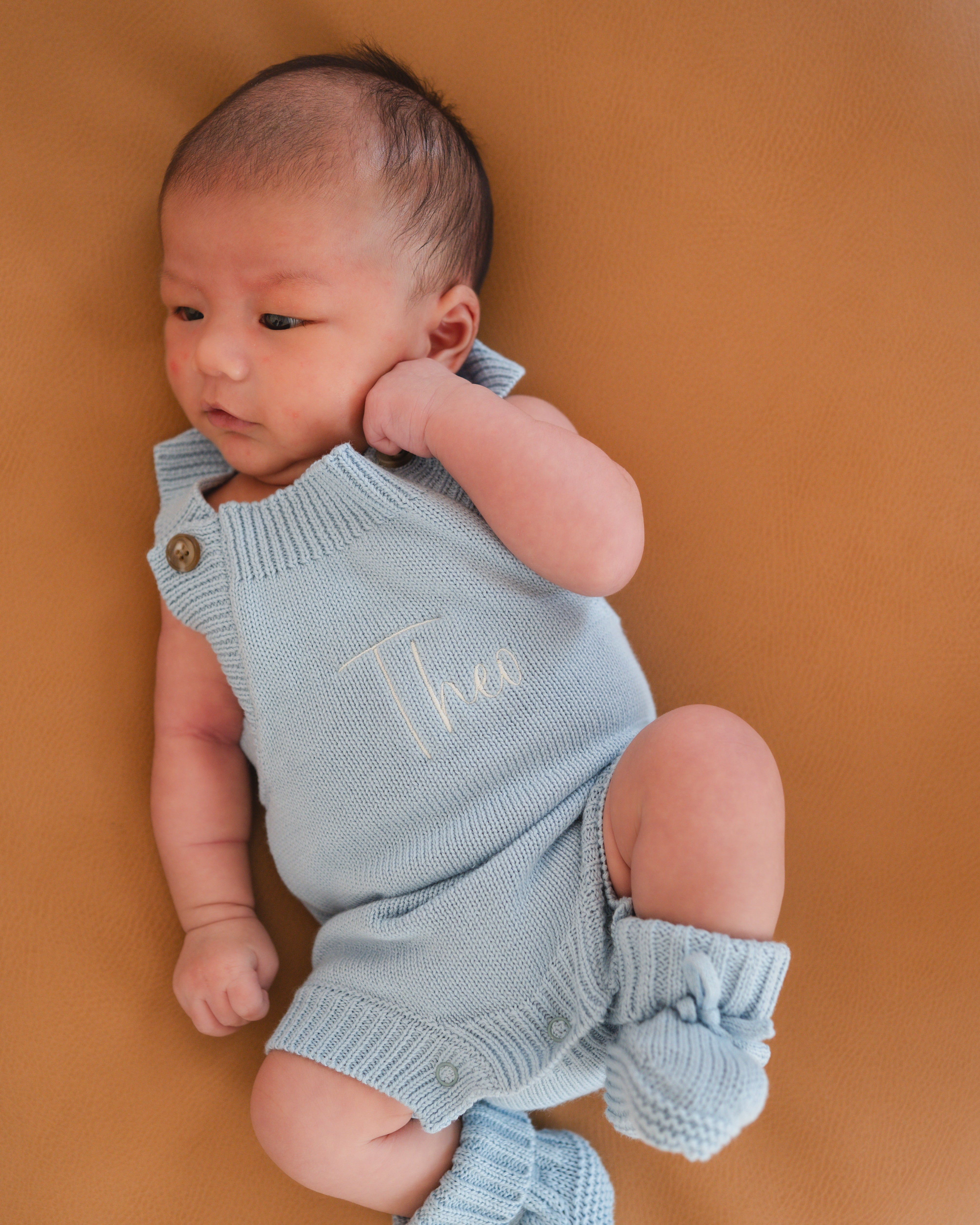 Summer Knit Romper - Sky