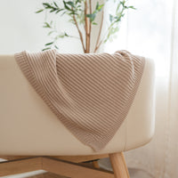 Ribbed Knit Baby Blanket - Oat