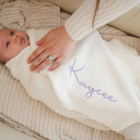 Scallop Edge Knit Baby Blanket - Cloud