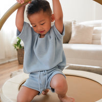 Oversized Summer Knit Set - Sky
