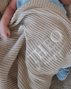 Ribbed Knit Blanket - Oat