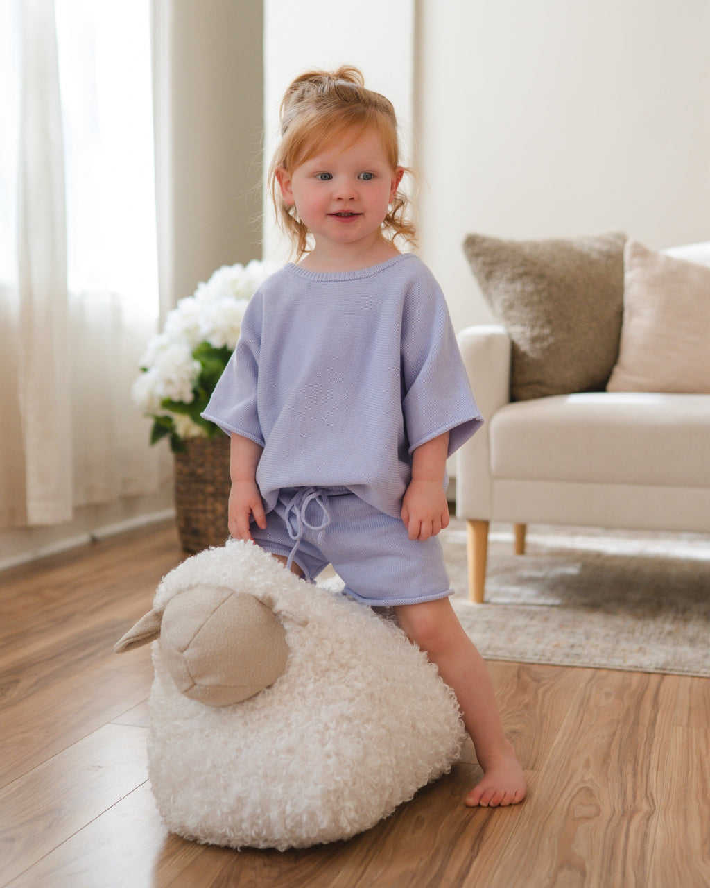 Oversized Summer Knit Set - Lavender