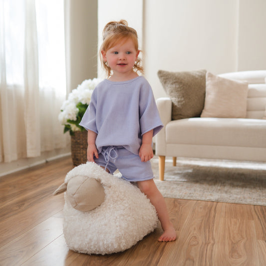 Oversized Summer Knit Set - Lavender