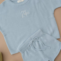 Oversized Summer Knit Set - Sky
