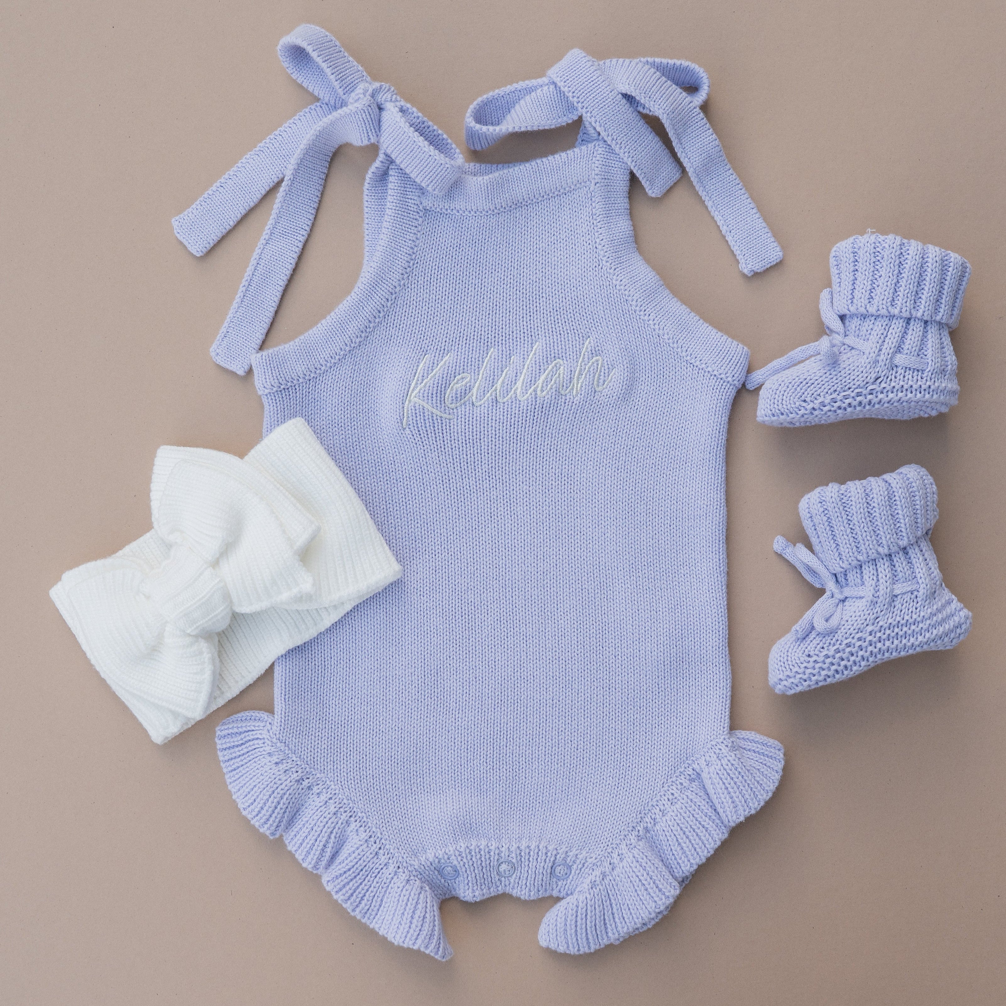 Frill Leg Summer Knit Romper - Lavender – Pine Kids Co