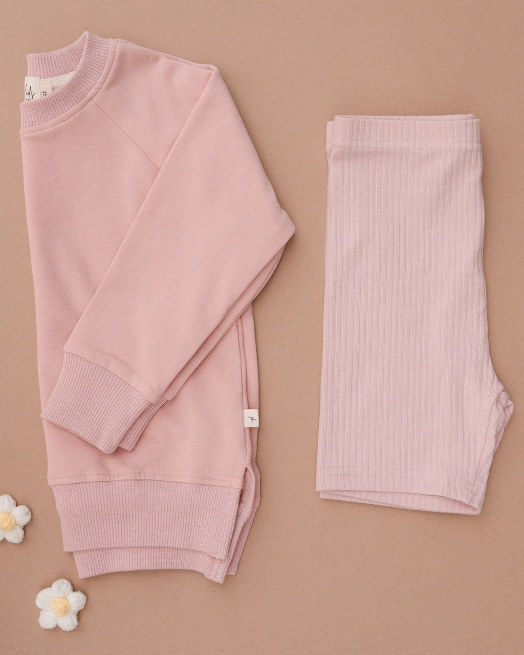 Ribbed Biker Shorts - Petal Pink