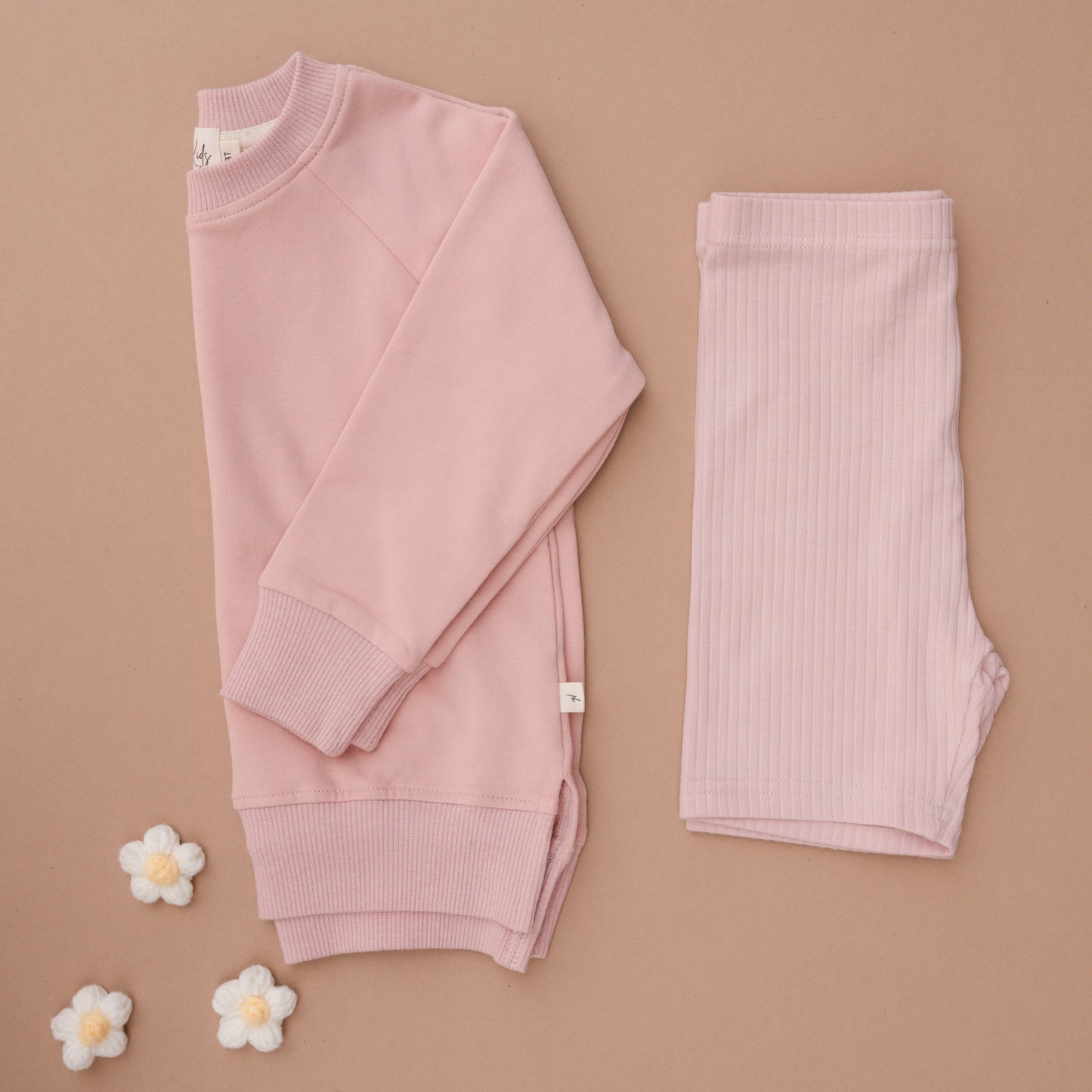 Ribbed Biker Shorts - Petal Pink