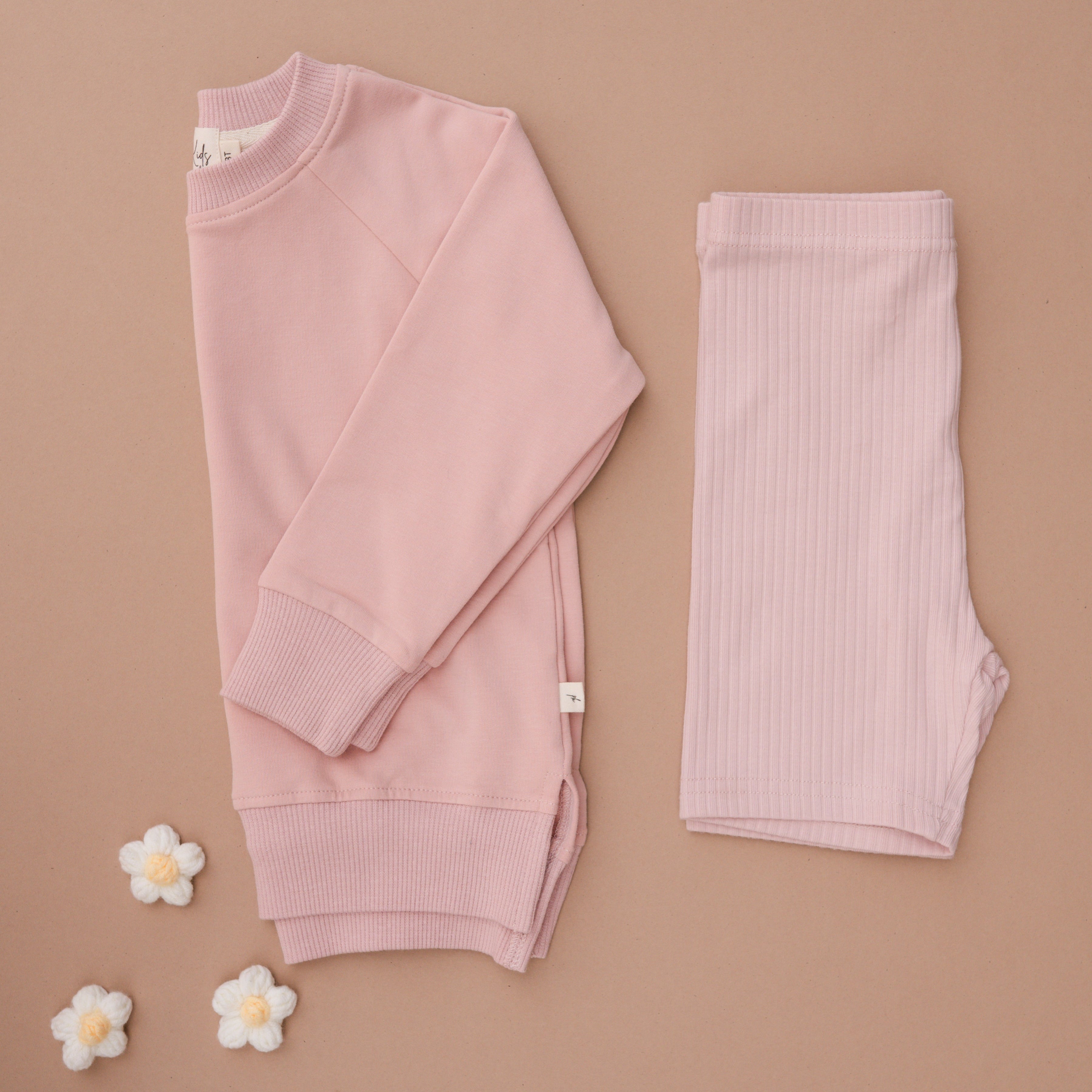 Ribbed Biker Shorts - Petal Pink