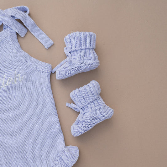 Knit Booties - Lavender