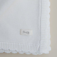 Scallop Edge Knit Baby Blanket - Cloud