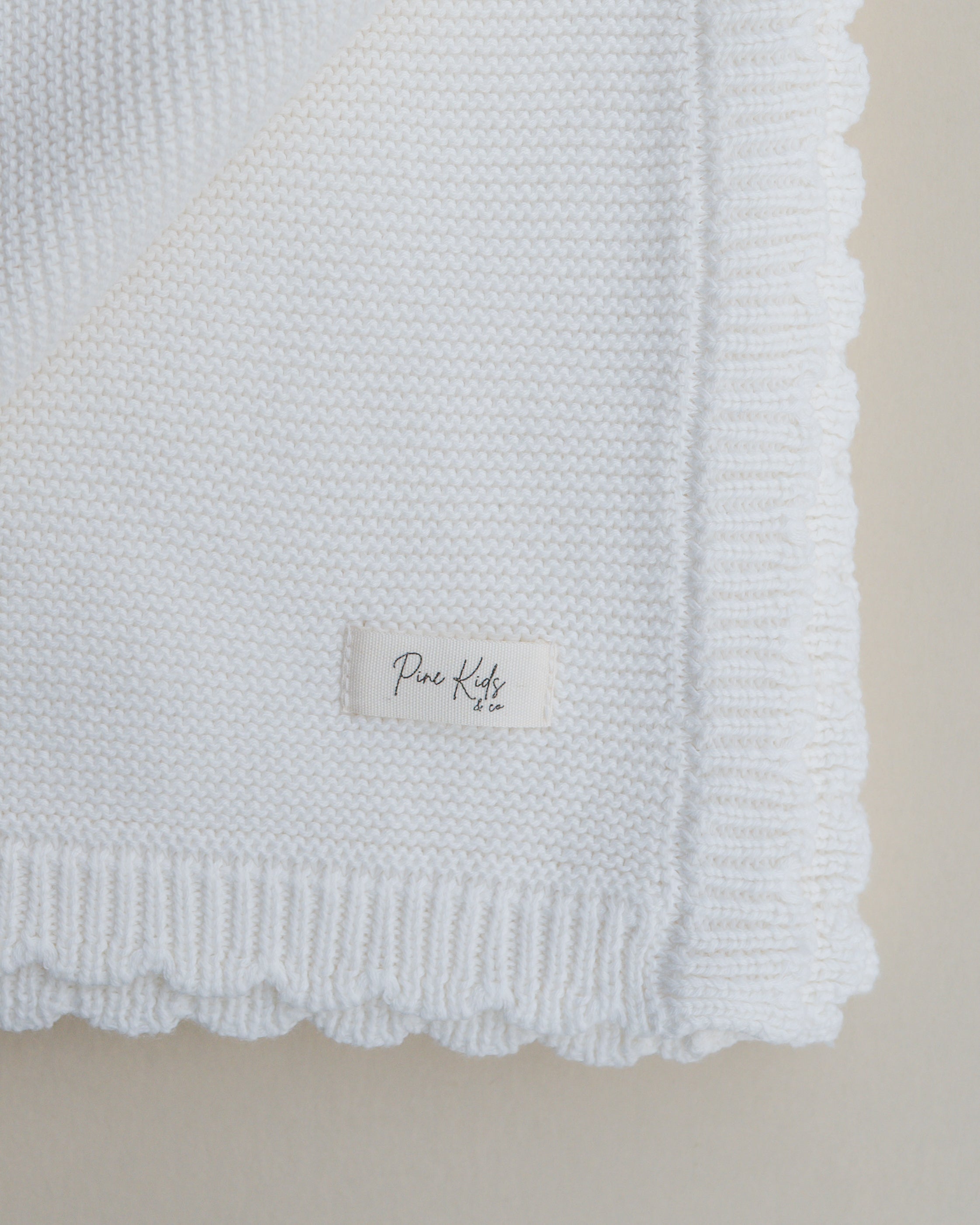 Scallop Edge Knit Baby Blanket - Cloud