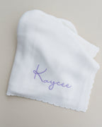 Scallop Edge Knit Blanket - Cloud