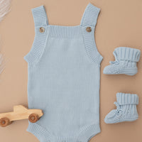 Summer Knit Romper - Sky