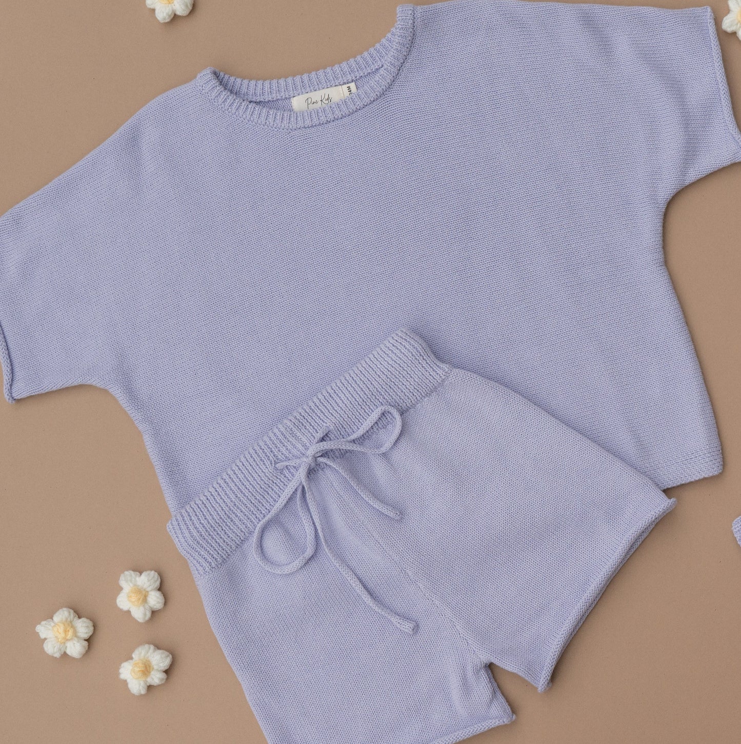 Oversized Summer Knit Set - Lavender