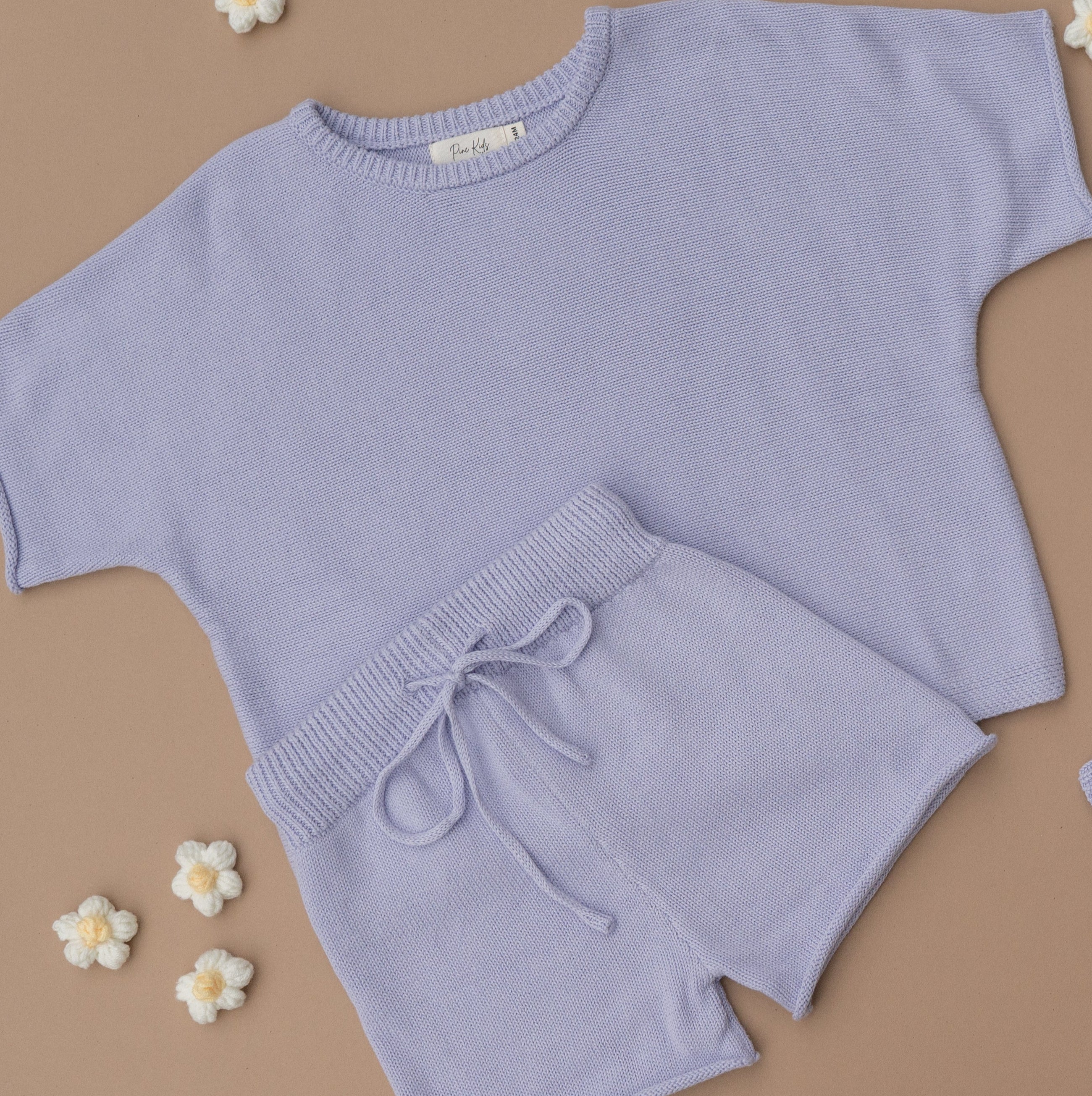 Oversized Summer Knit Set - Lavender