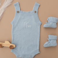 Summer Knit Romper - Sky