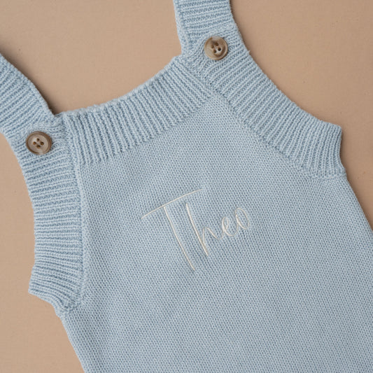 Summer Knit Romper - Sky