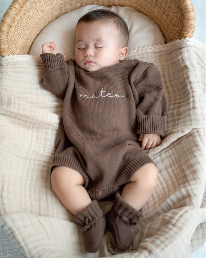 Knit Romper - Chocolate