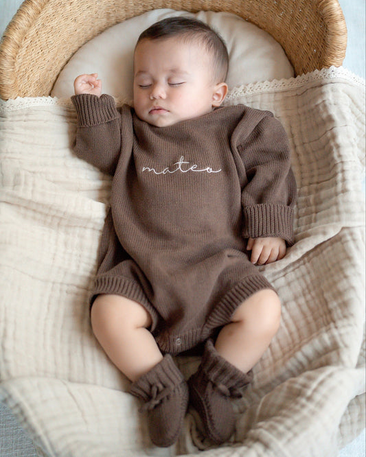Knit Romper - Chocolate