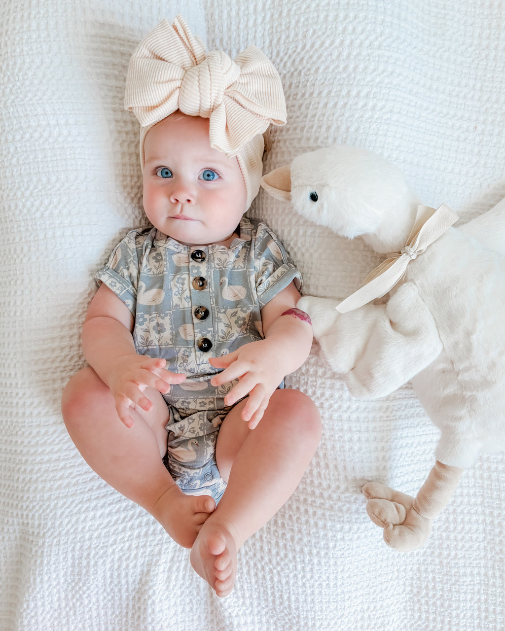 Bamboo Bubble Romper - Vintage Swan