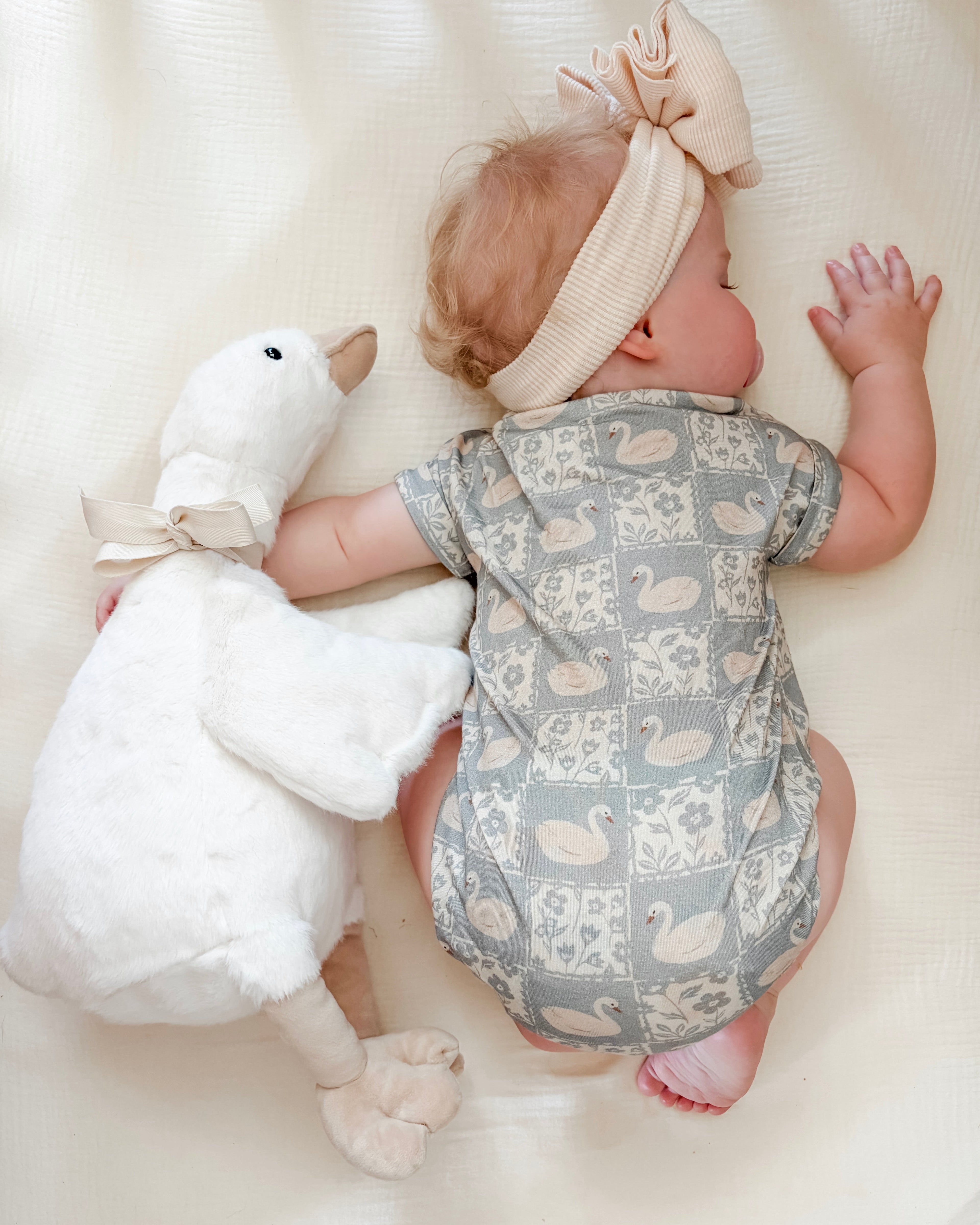 Bamboo Bubble Romper - Vintage Swan
