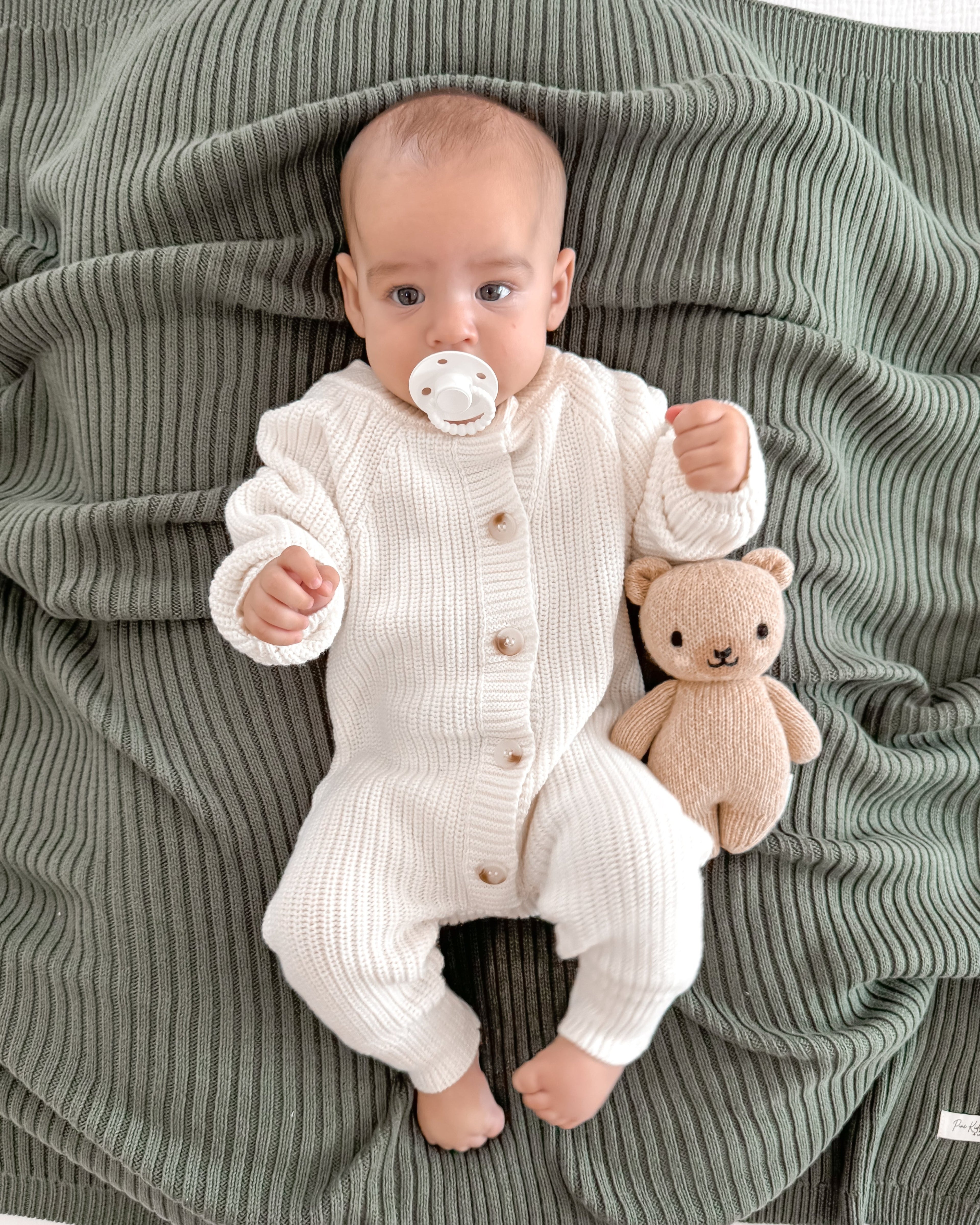 Button Knit Jumpsuit - Cloud