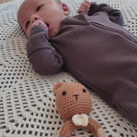 Organic Cotton Ribbed Sleeper - Charcoal